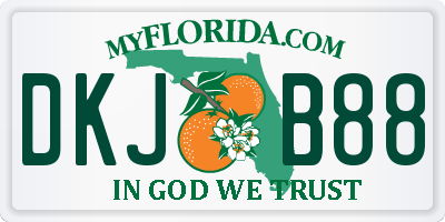 FL license plate DKJB88