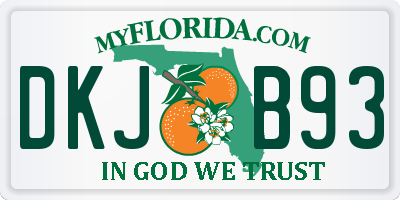 FL license plate DKJB93