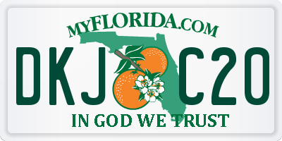 FL license plate DKJC20