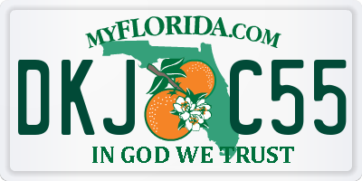FL license plate DKJC55