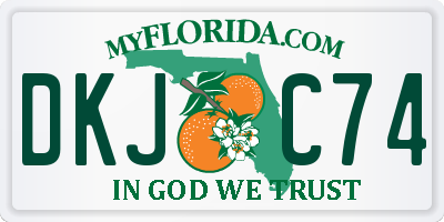 FL license plate DKJC74