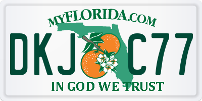 FL license plate DKJC77