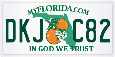 FL license plate DKJC82