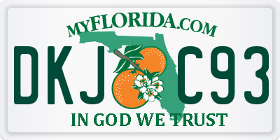 FL license plate DKJC93