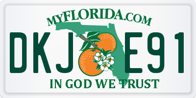 FL license plate DKJE91