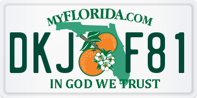 FL license plate DKJF81