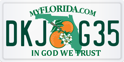 FL license plate DKJG35
