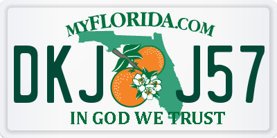 FL license plate DKJJ57