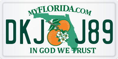 FL license plate DKJJ89