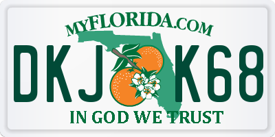 FL license plate DKJK68