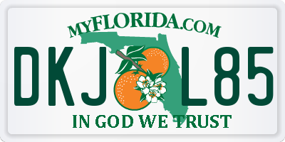 FL license plate DKJL85