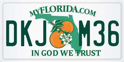 FL license plate DKJM36