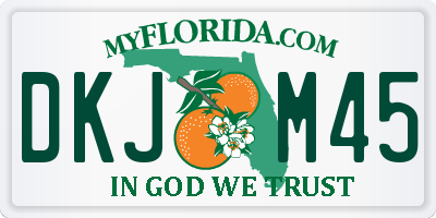 FL license plate DKJM45