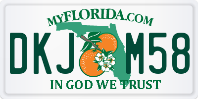 FL license plate DKJM58