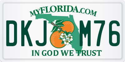 FL license plate DKJM76