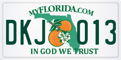 FL license plate DKJO13