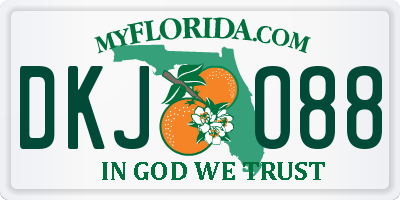 FL license plate DKJO88