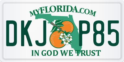 FL license plate DKJP85