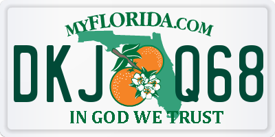 FL license plate DKJQ68