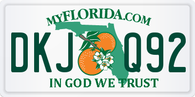 FL license plate DKJQ92
