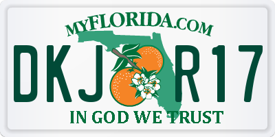 FL license plate DKJR17