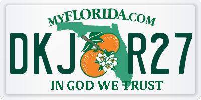 FL license plate DKJR27