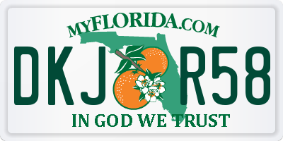 FL license plate DKJR58