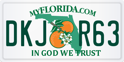 FL license plate DKJR63