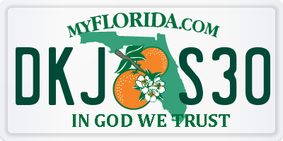 FL license plate DKJS30