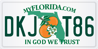 FL license plate DKJT86