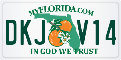 FL license plate DKJV14