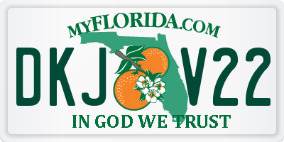 FL license plate DKJV22