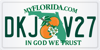 FL license plate DKJV27