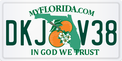 FL license plate DKJV38