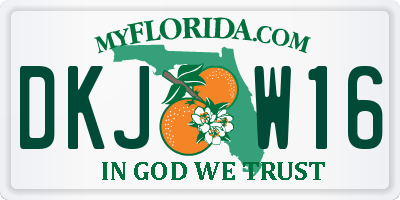 FL license plate DKJW16