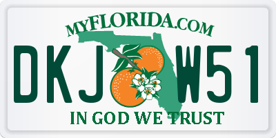 FL license plate DKJW51
