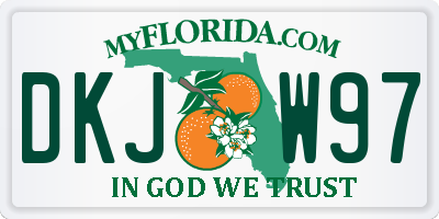 FL license plate DKJW97