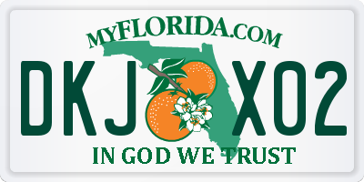 FL license plate DKJX02