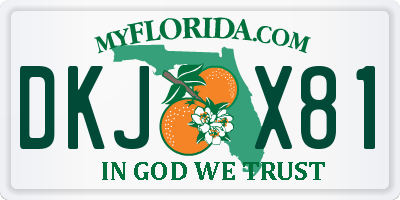 FL license plate DKJX81