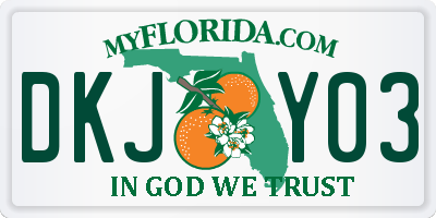 FL license plate DKJY03