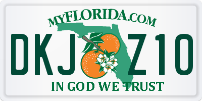 FL license plate DKJZ10