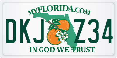 FL license plate DKJZ34