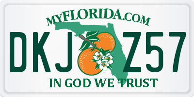 FL license plate DKJZ57