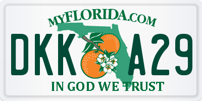 FL license plate DKKA29