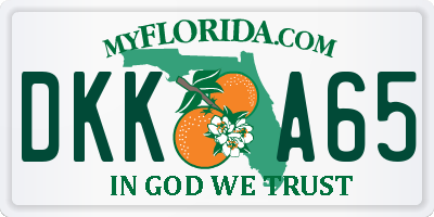 FL license plate DKKA65