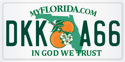 FL license plate DKKA66