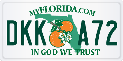 FL license plate DKKA72