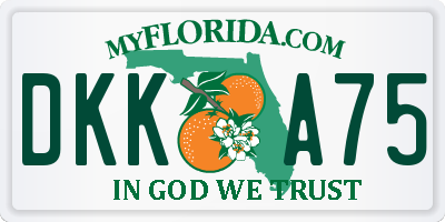 FL license plate DKKA75