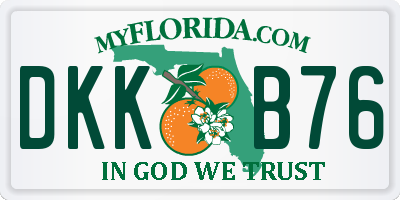 FL license plate DKKB76