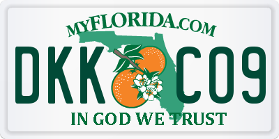 FL license plate DKKC09